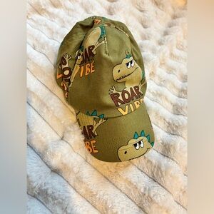 H&M Olive Green Cap with Dinosaur Print
